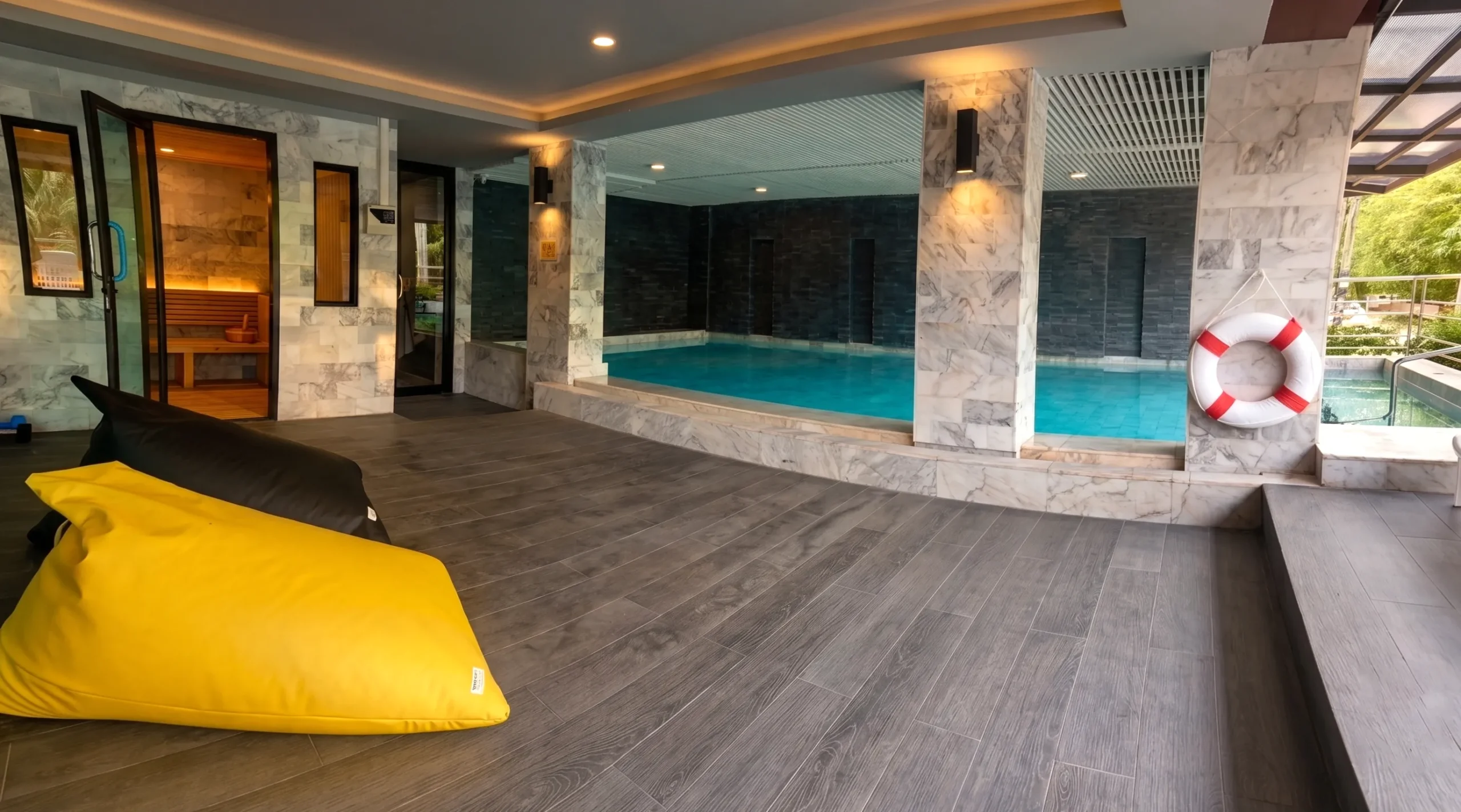 Outdoor swimming pool at Happy Hotel